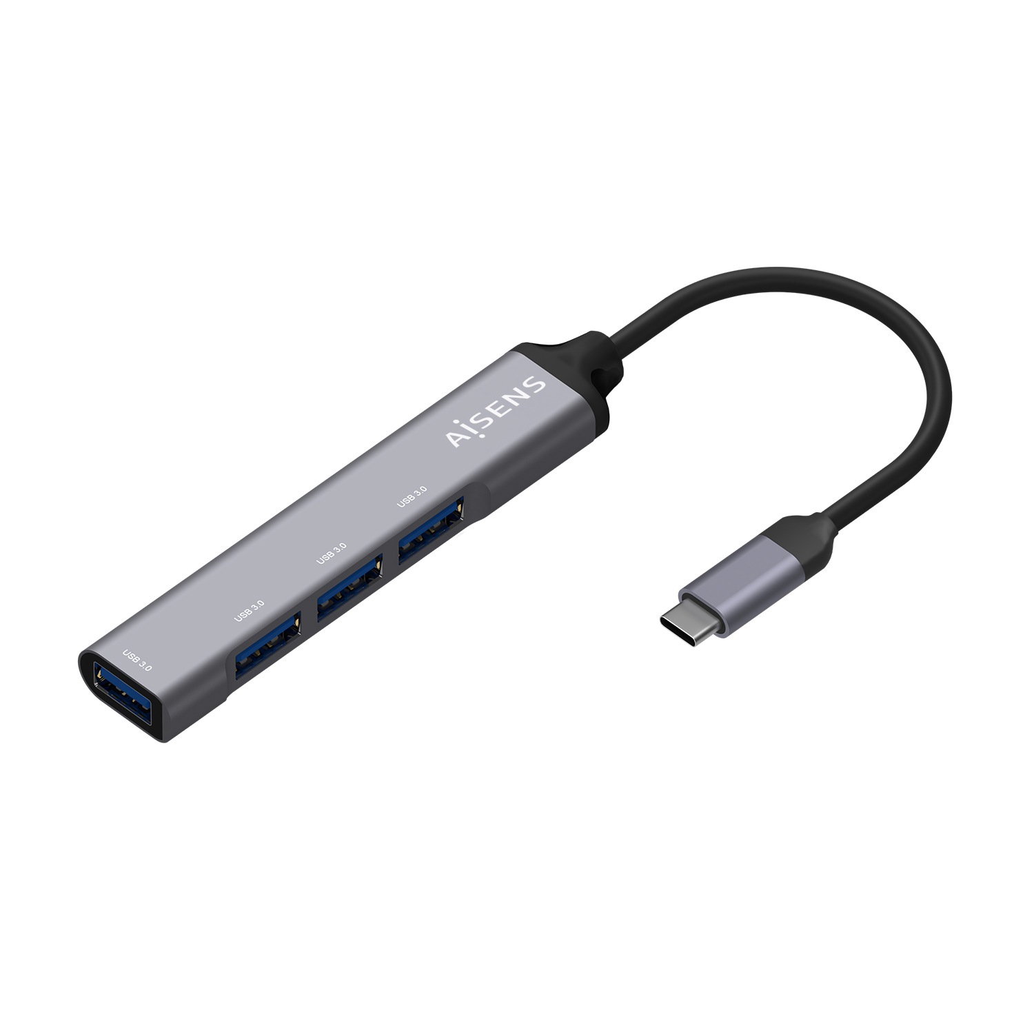 Hub AISENS USB-C 3.0 a 4xUSB-A 3.0 Gris Hub AISENS USB-C 3.0 a 4xUSB-A 3.0 Gris