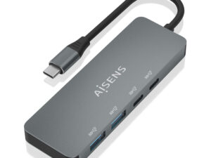 Hub AISENS USB-C a 2xUSB-A/2xUSB-C Gris