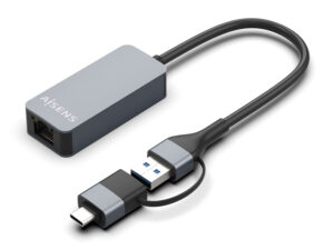 Adaptador AISENS USB-A/C/M a RJ45/H Gris