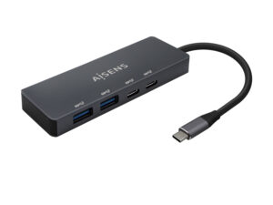 Hub AISENS USB-C a 2xUSB-A 2xUSB-C Gris