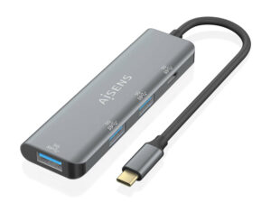 Hub AISENS USB-C a 3xUSB-A 1xUSB-C 15cm Gris