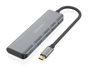 Hub AISENS USB-C a 2xUSB-A 2xUSB-C 15cm Gris