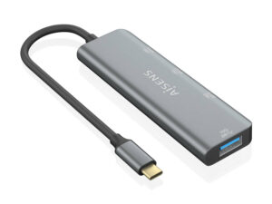 Hub AISENS USB-C a 3xUSB-A 1xUSB-C 15cm Gris