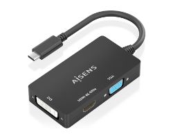 Conversor AISENS USB-C/M a DVI-I/VGA/HDMI