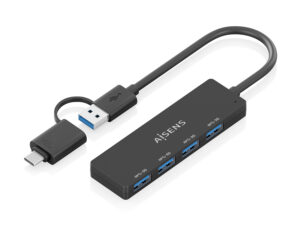 Hub AISENS USB-A + Adap USB-C a 4xUSB-A 3.0