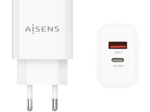 Cargador de Pared AISENS 20W USB-A/C Blanco