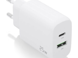 Cargador Pared AISENS USB-C USB-A 25W Blanco