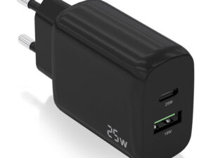 Cargador Pared AISENS USB-C USB-A 25W Negro