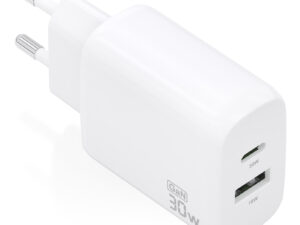 Cargador Pared AISENS USB-A USB-C 30W Blanco