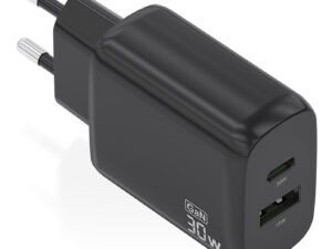 Cargador Pared AISENS 30W USB-A USB-C Negro