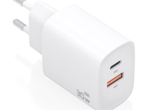 Cargador Pared AISENS 30W USB-A/C Blanco