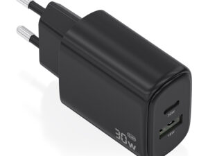 Cargador de Pared AISENS USB-A/C 30W Negro Cargador de Pared AISENS USB-A/C 30W Negro