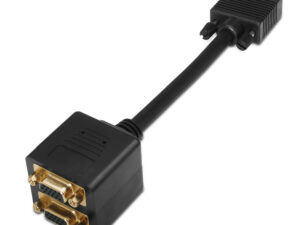 Cable AISENS VGA/M a 2xVGA/H 0.2m Negro