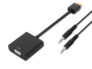 Cable AISENS HDMI A/M a VGA/H+3.5mm/H Negro