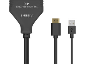 Cable AISENS 2xHDMI/H a HDMI/M+USB/M Negro