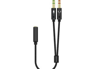 Cable AISENS 3.5mm/H a 2x3.5mm/M 25cm Negro