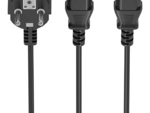 Cable CPU AISENS CEE7/M-2xC13/H 1.8m Negro