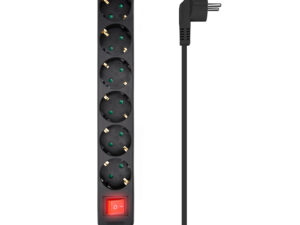 Regleta AISENS 6xSchuko Interruptor Negra