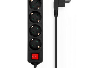 Regleta AISENS 4xSchuko Interruptor Negra