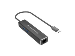 Adaptador CONCEPTRONIC USB-C a USB/RJ45 Gris