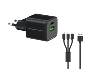 Cargador Pared CONCEPTRONIC USB-A/C GaN 33W