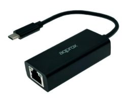 Adaptador Approx USB-C a RJ45 Negro