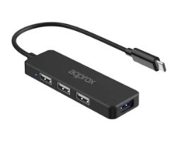 Hub Approx USB-C a 3xUSB 2.0 1xUSB 3.0 Negro