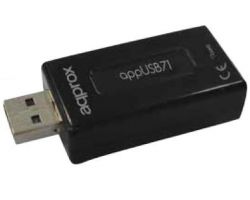 Tarjeta de Sonido Approx 7.1 USB 3.5mm Negro