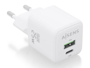 Cargador Pared AISENS GaN 25W USB-A/C