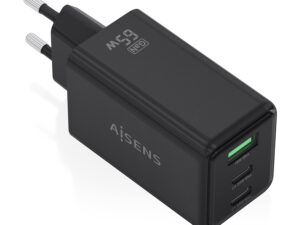 Cargador AISENS 1USB-A 2USB-C Negro
