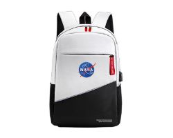 Mochila NASA Oxford 15.6" USB Negra/Blanca