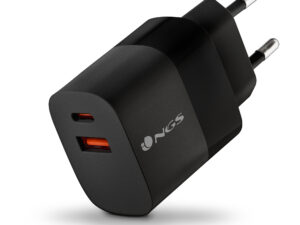 Cargador Pared NGS 1xUSB-C 1xUSB-A 33W Negro