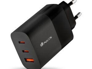 Cargador Pared NGS 2xUSB-C 1xUSB-A 65W Negro