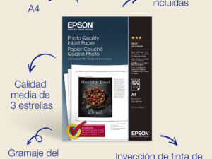 Papel Foto Epson A4 210x297mm 100 Hojas