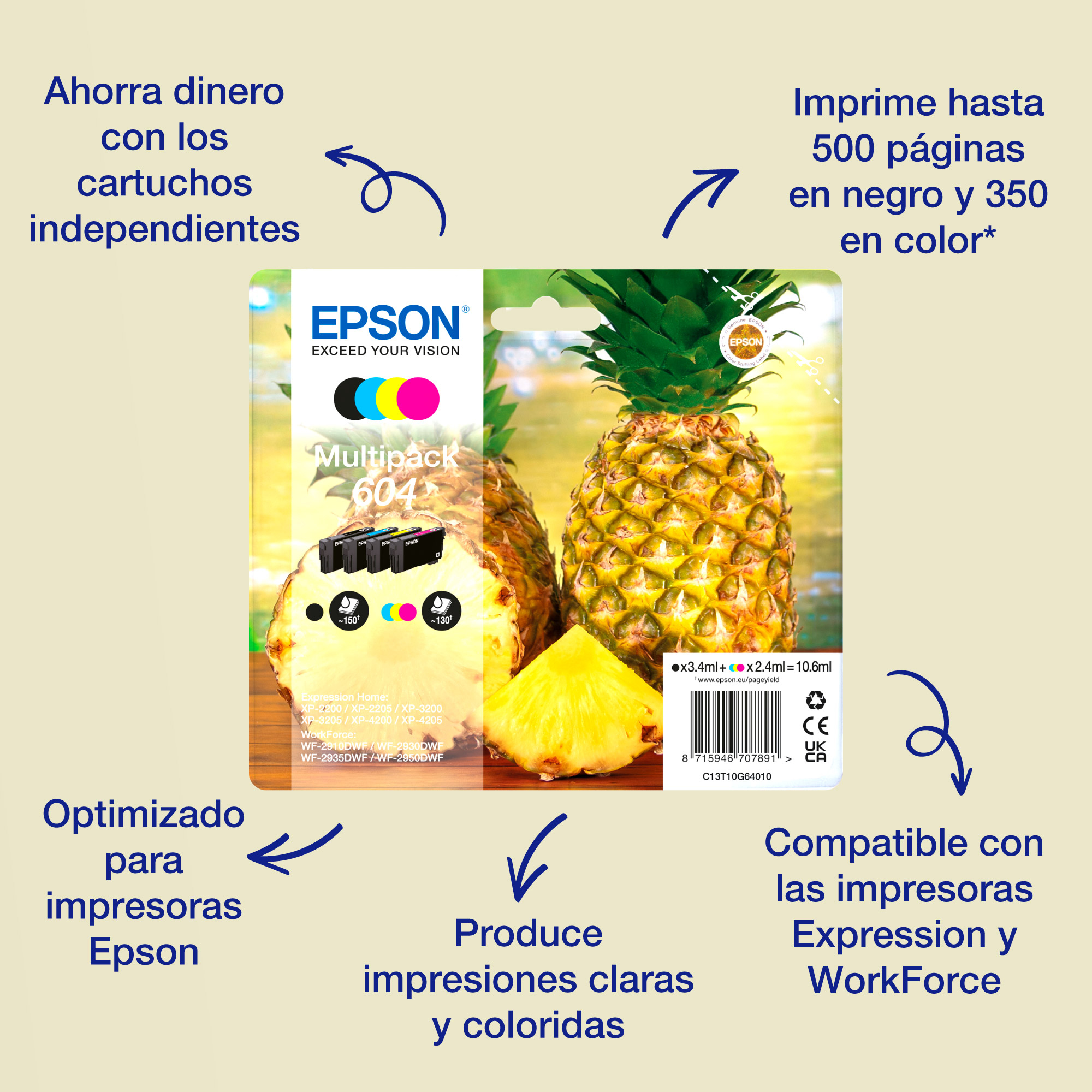 Tinta Epson 604XL Negro 8.9ml 500 pág Tinta Epson 604XL Negro 8.9ml 500 pág
