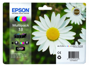 Tinta Epson 18 T1806 Pack Negro/Tricolor
