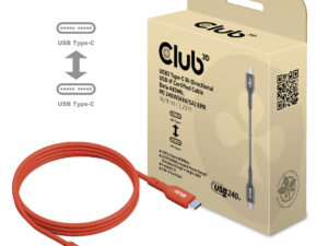 Cable Club 3D USB-C PD 240W 1m M/M Naranja CAC-1511