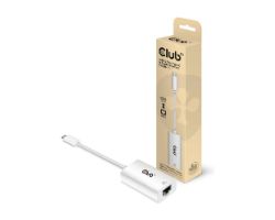 Adaptador Club 3D USB-C a RJ45 1Gbp M/H Blanco CAC-1519