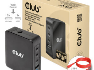 Cargador Viaje Club 3D 140W 3xUSB-C+1xUSB-A