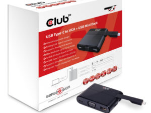 Mini Dock Club 3D USB-C a USB-C+USBA+VGA