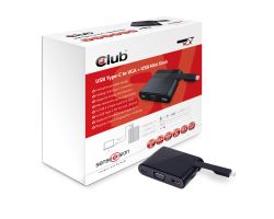 Mini Dock Club 3D USB-C a USB-C+USBA+VGA
