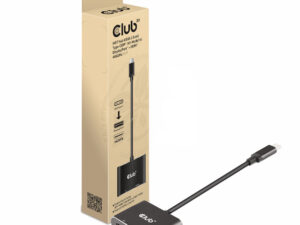 Adaptador Club 3D USB-C a DP/HDMI M/H Negro