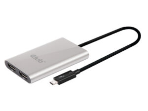 Adaptador Club 3D Thunderbolt 3 a 2xDP Plata