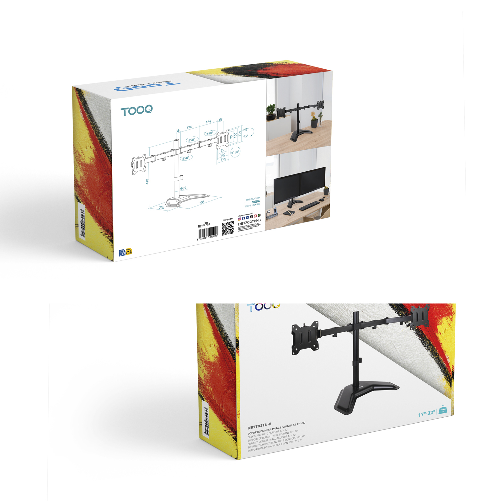 Soporte de Mesa TooQ 17"-32" Gira/Inclina Soporte de Mesa TooQ 17"-32" Gira/Inclina