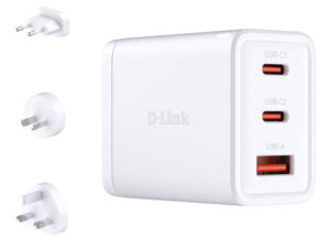 Cargador D-Link GaN PD/QC 65W 1xUSB-A 2xUSB-C
