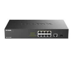 Switch D-Link 8xRJ45 PoE 1xSFP 1U Negro