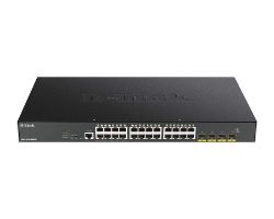 Switch D-Link 24xRJ45 GbE 4xSFP+ PoE