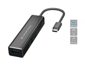 Hub CONCEPTRONIC USB-C a 3xUSB-A Lector Negro Hub CONCEPTRONIC USB-C a 3xUSB-A Lector Negro