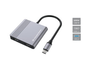 Adaptador CONCEPTRONIC 4en1 USB-C 3.0 Gris