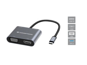 Adaptador CONCEPTRONIC 4 en 1 USB-C 3.0 Gris